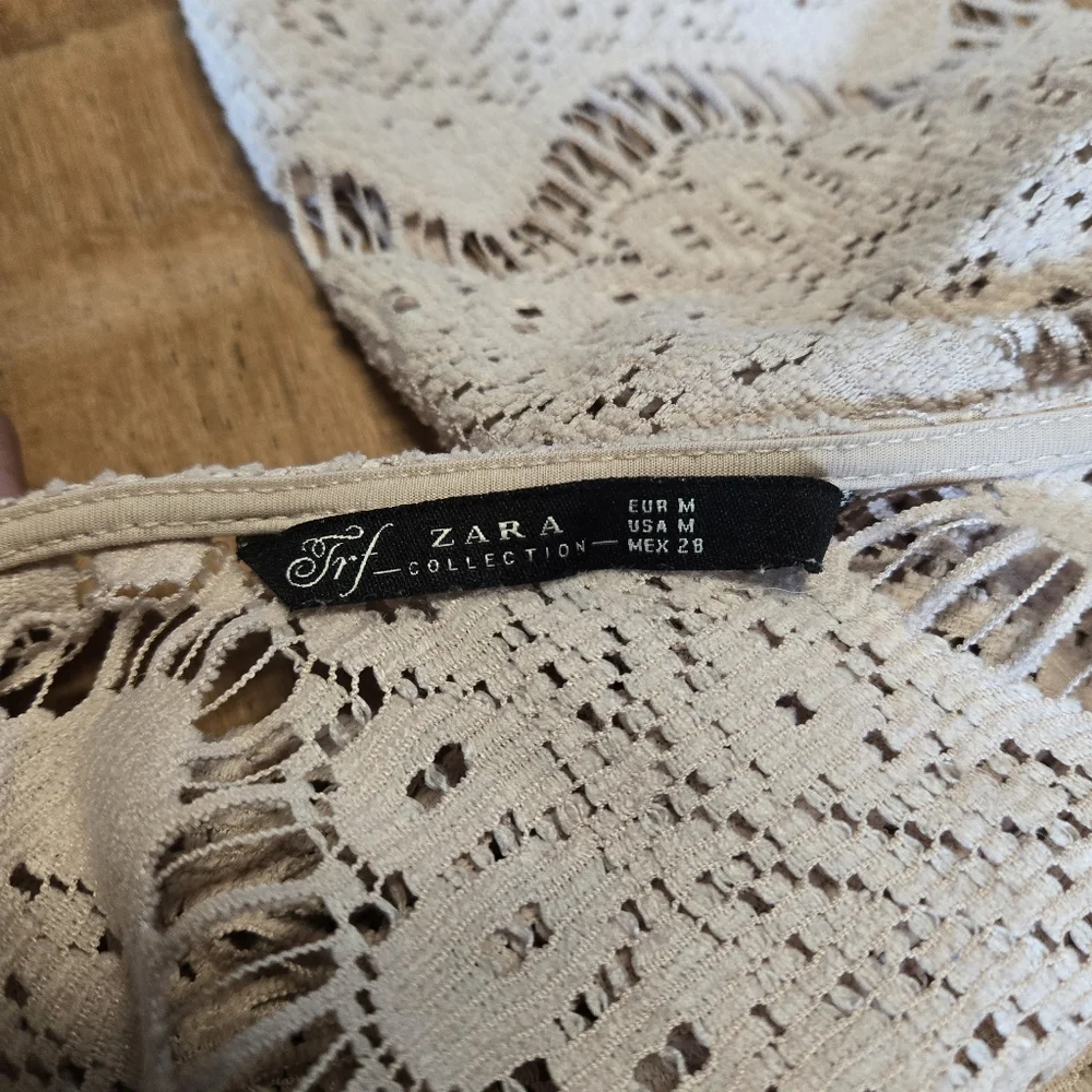 Zara Women's Lace Blouse - Cream Medium